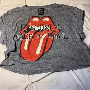 “it’s only rock n’ roll” cropped t-shirt